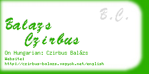 balazs czirbus business card