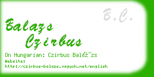 balazs czirbus business card